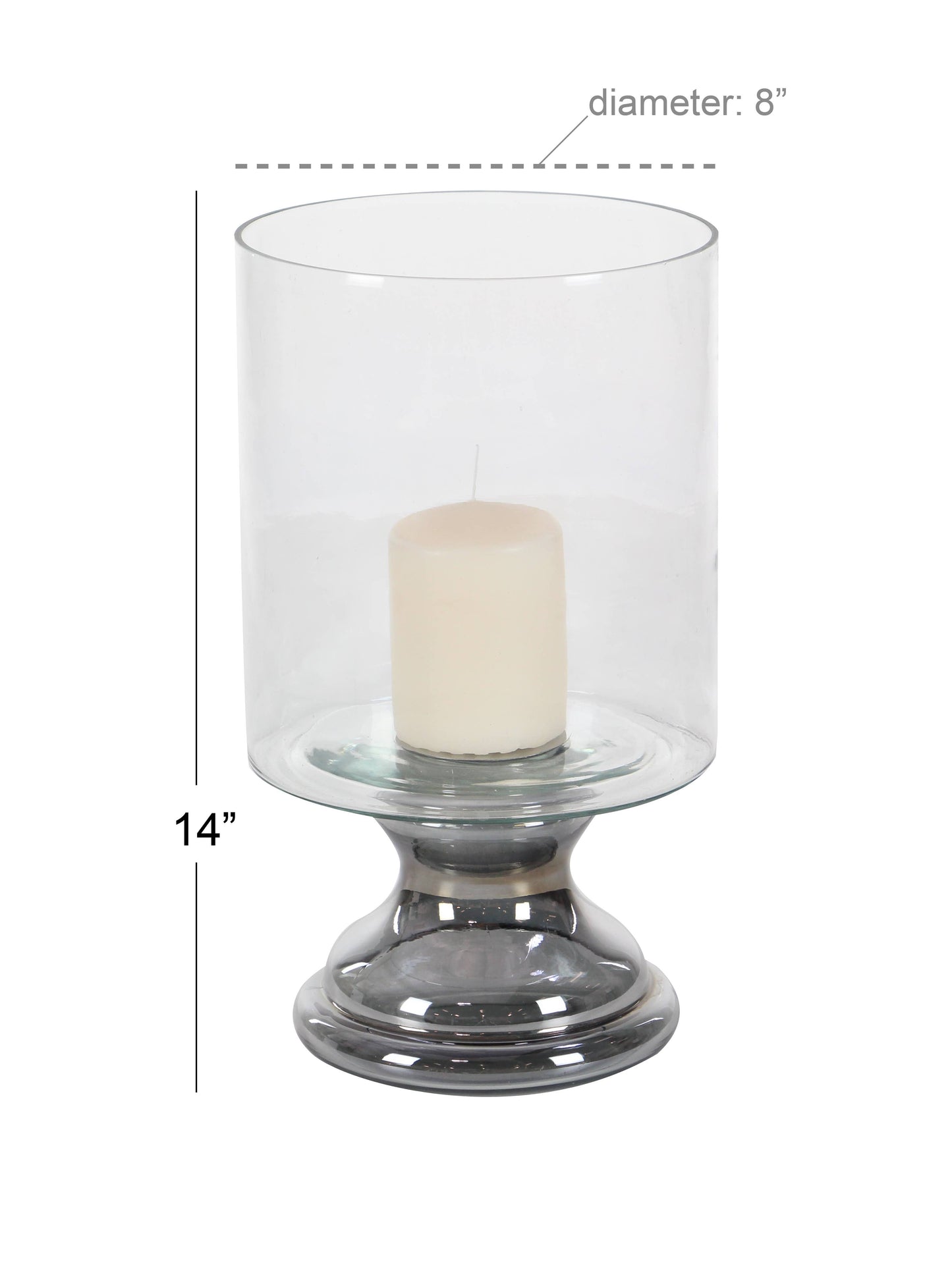 Traditional Silver Glass Hurricane