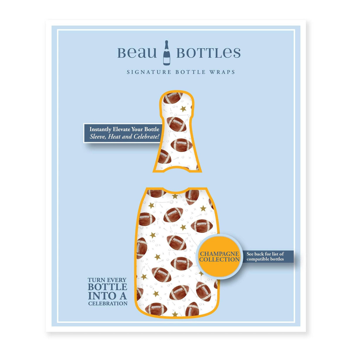 Footballs Champagne Bottle Wrap