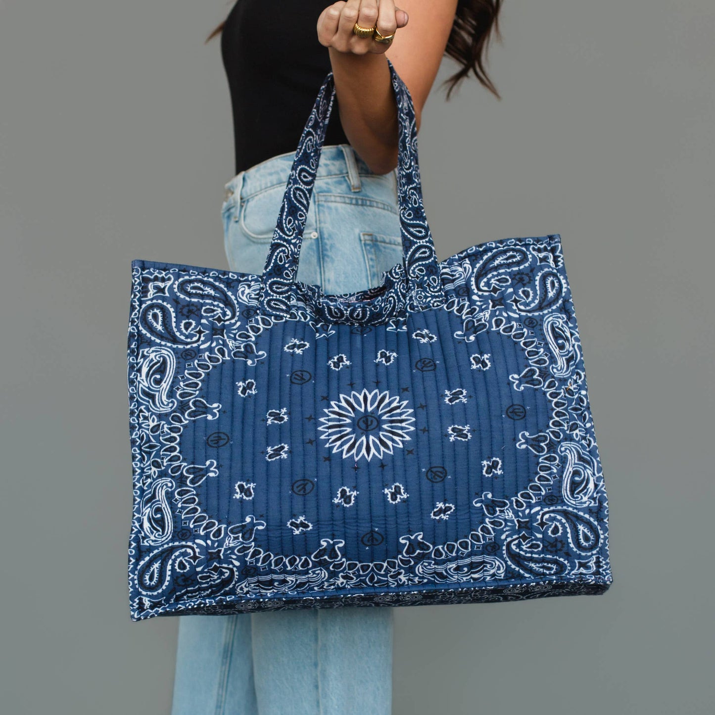 Royal Blue Bandana Tote