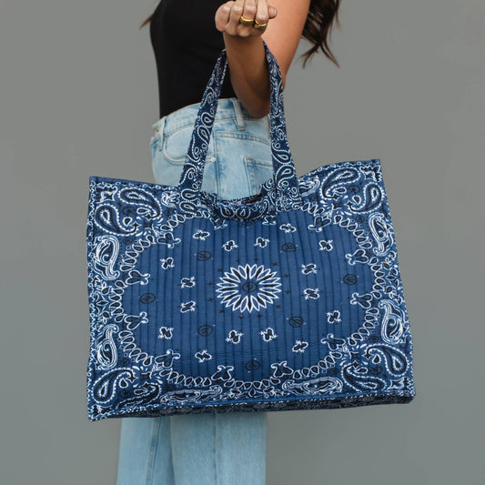 Royal Blue Bandana Tote