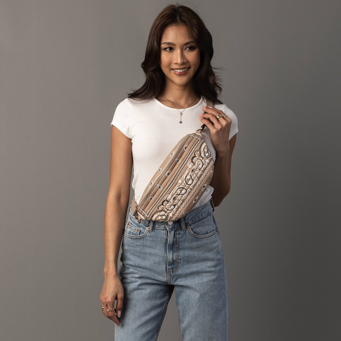 Tan Bandana Crossbody Bum Bag