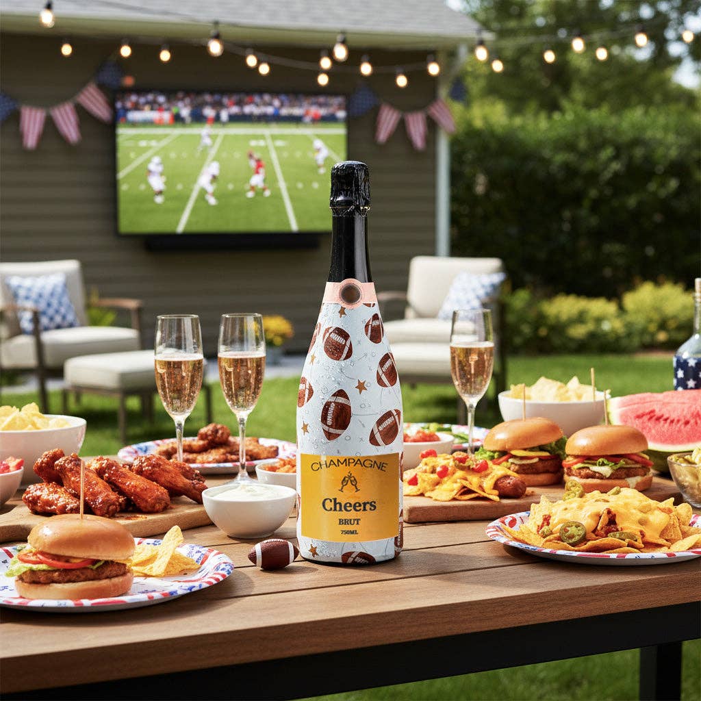 Footballs Champagne Bottle Wrap