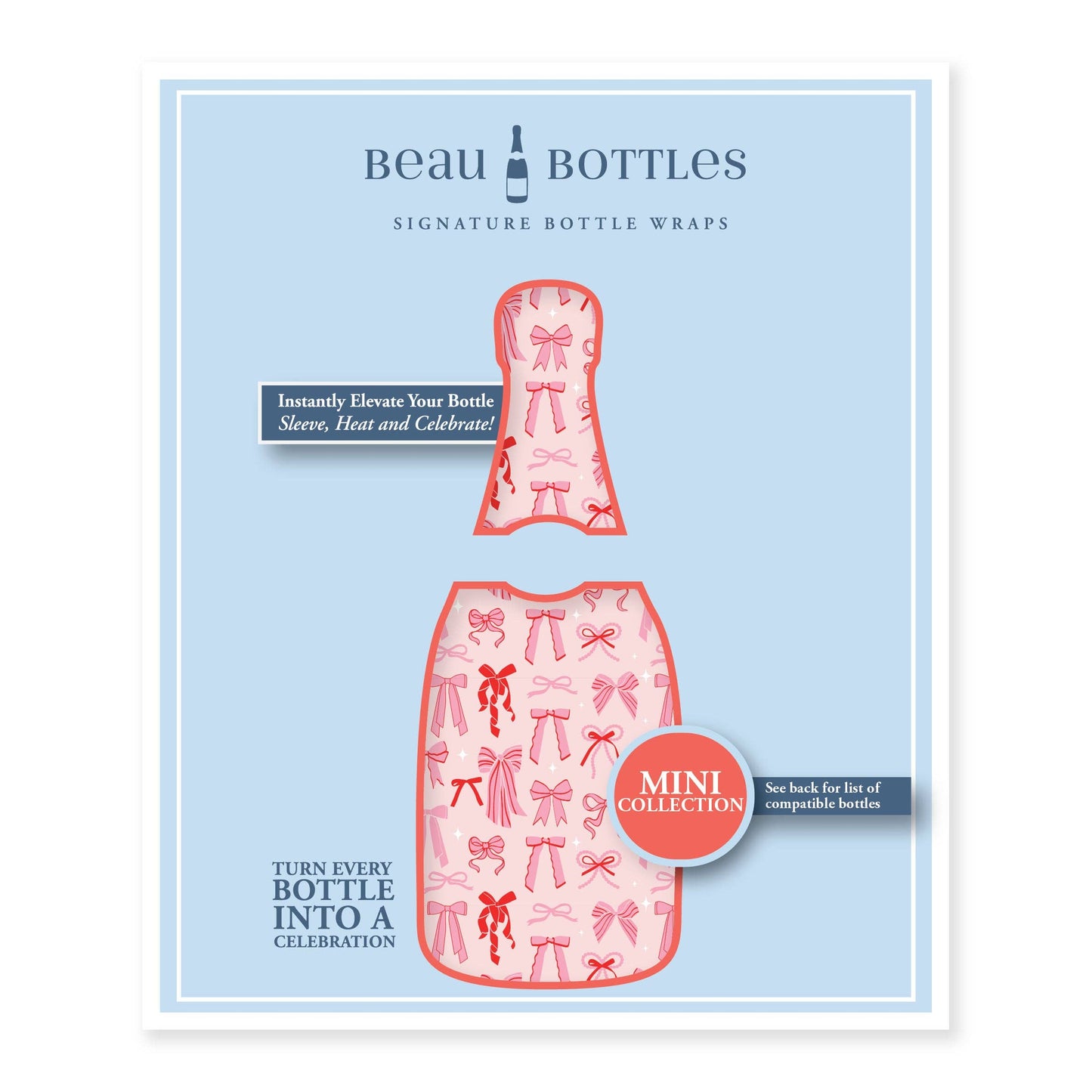 Beau Bottles Pretty in Bows - MINI Prosecco Collection - Six Pack