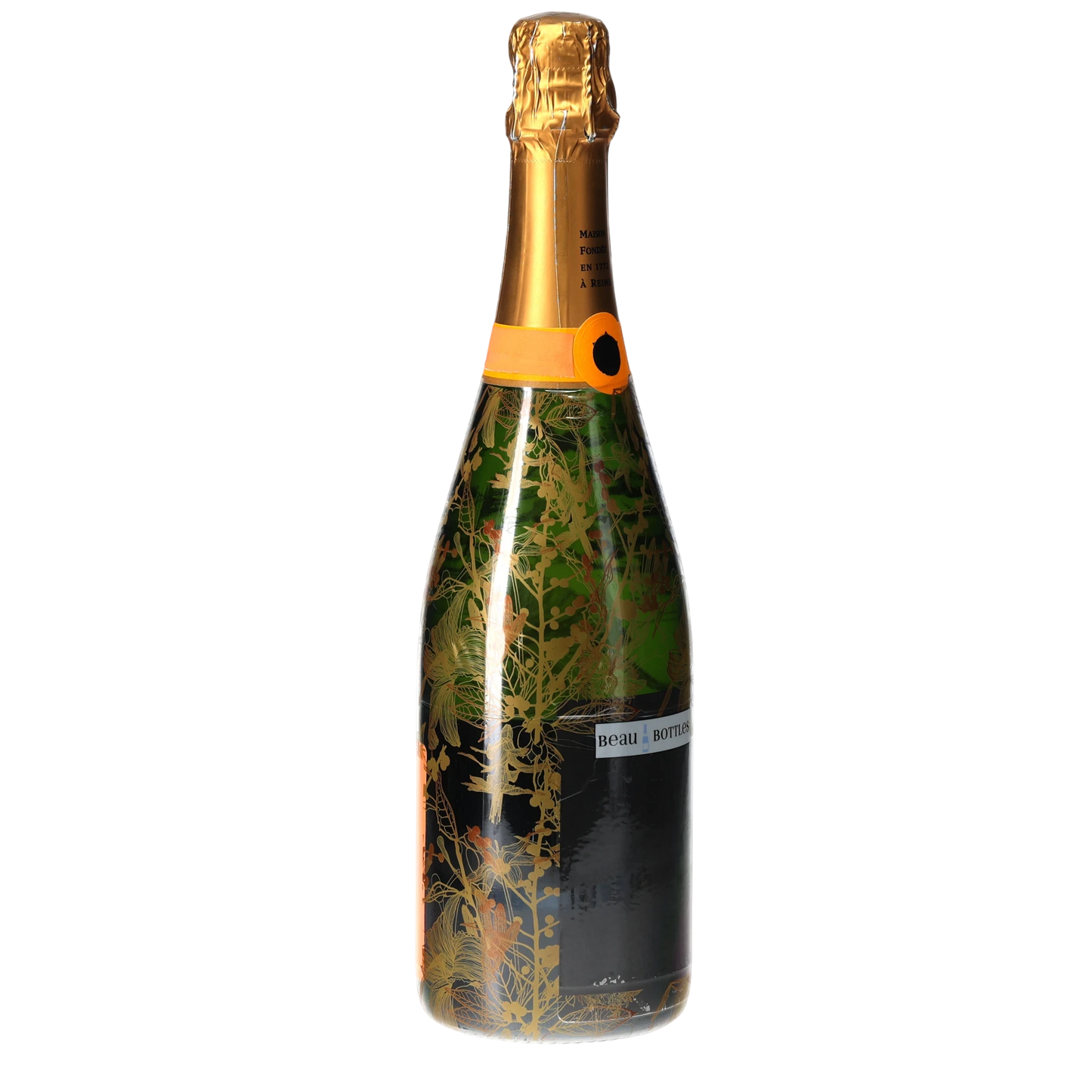 Clear Golden Botanical Champagne Bottle Wrap