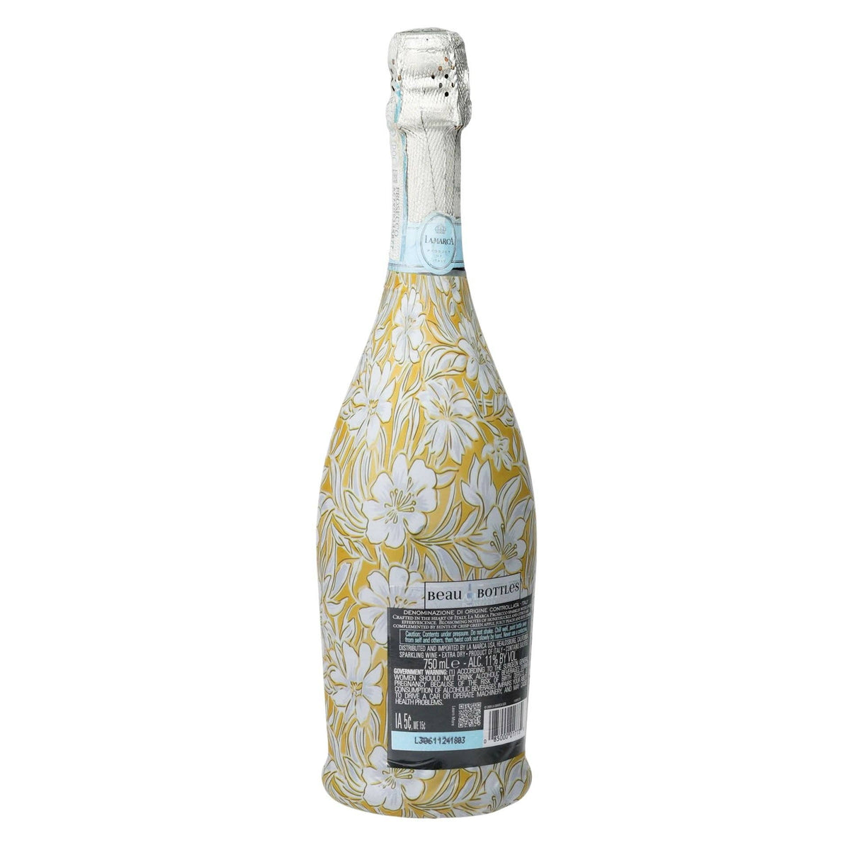 Grandmillennial Gold Flower Prosecco Bottle Wrap