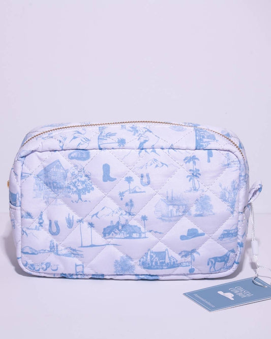 Country & Coastal Toile Makeup Travel Bag