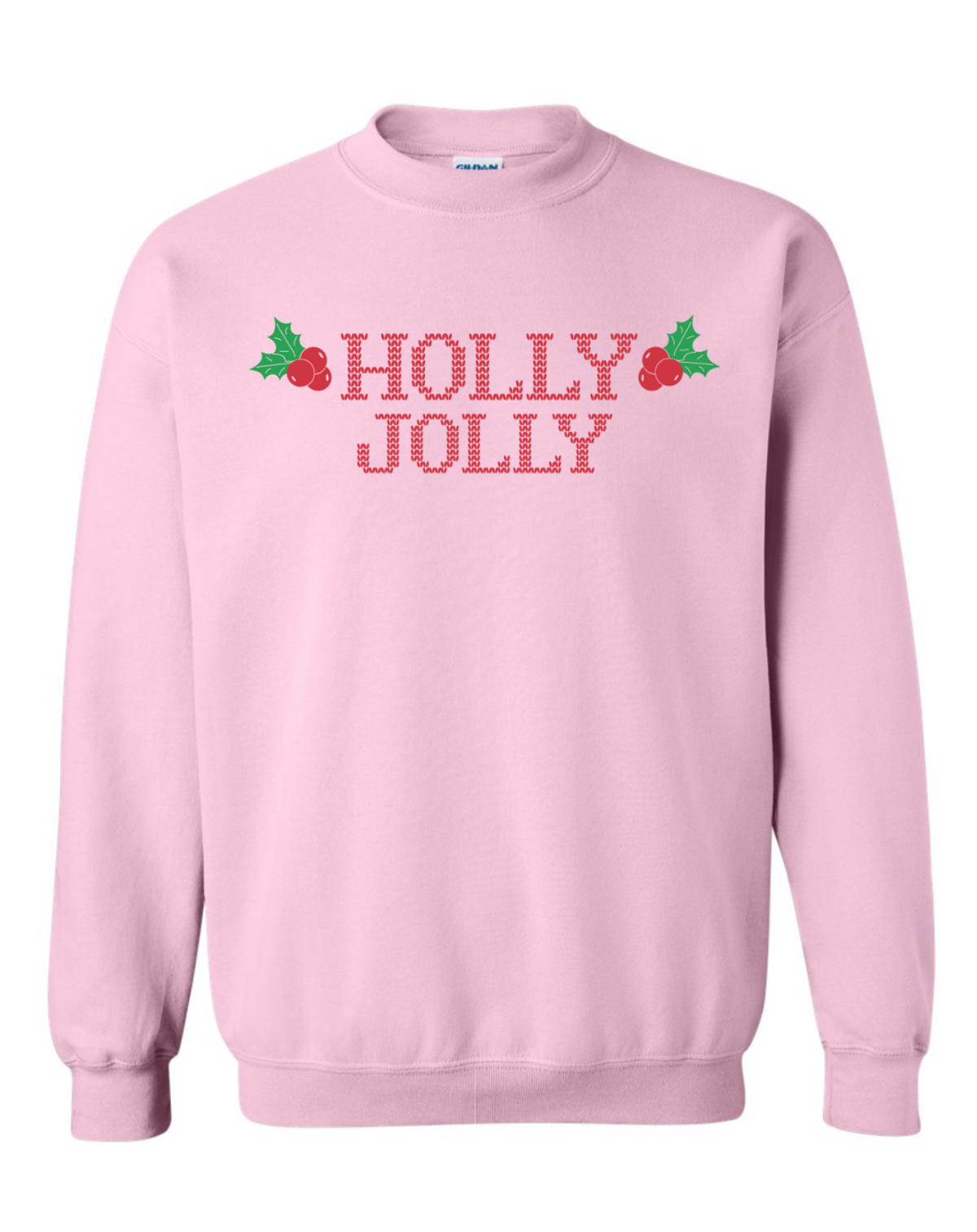 Holly Jolly Pink Fleece Crewneck