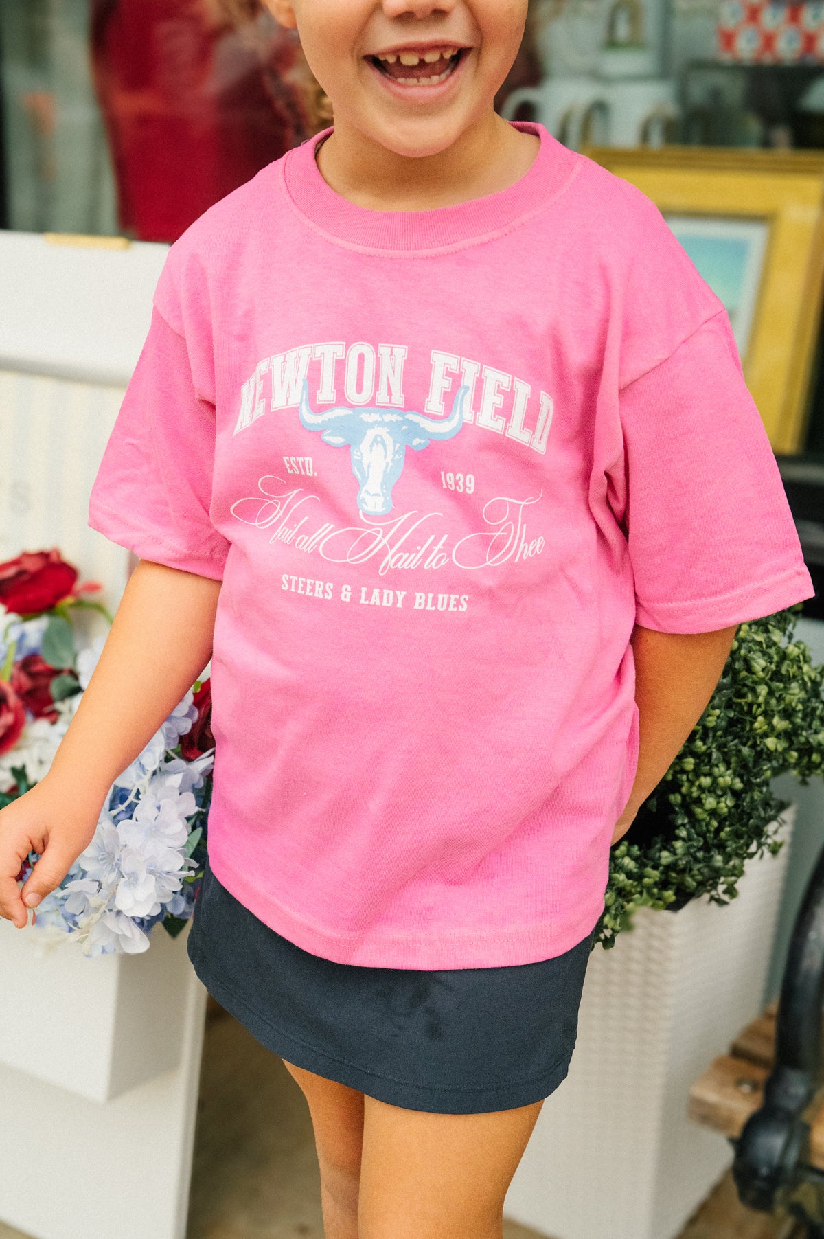 Youth Pink Newton Field Tee