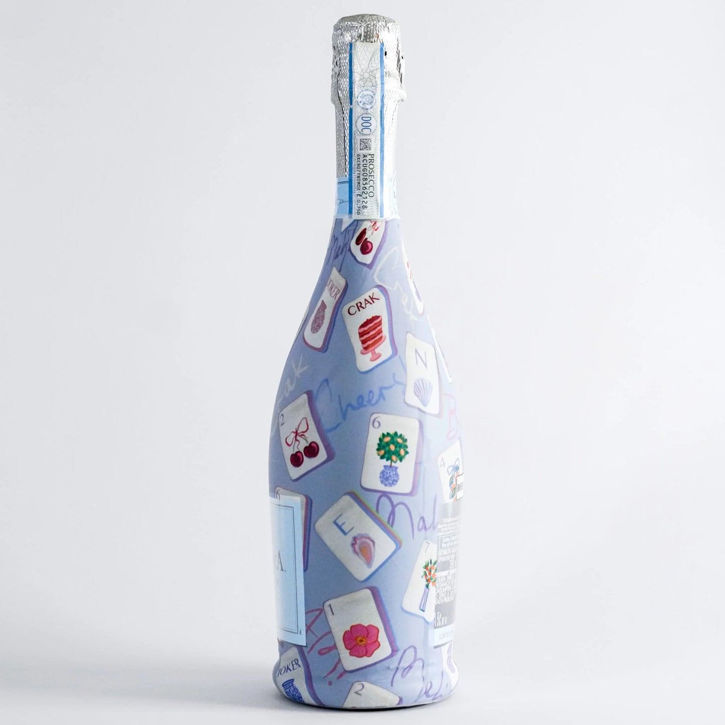 Pastel Blue Mahjong Tiles - Prosecco Collection | Beau Bottle Wraps
