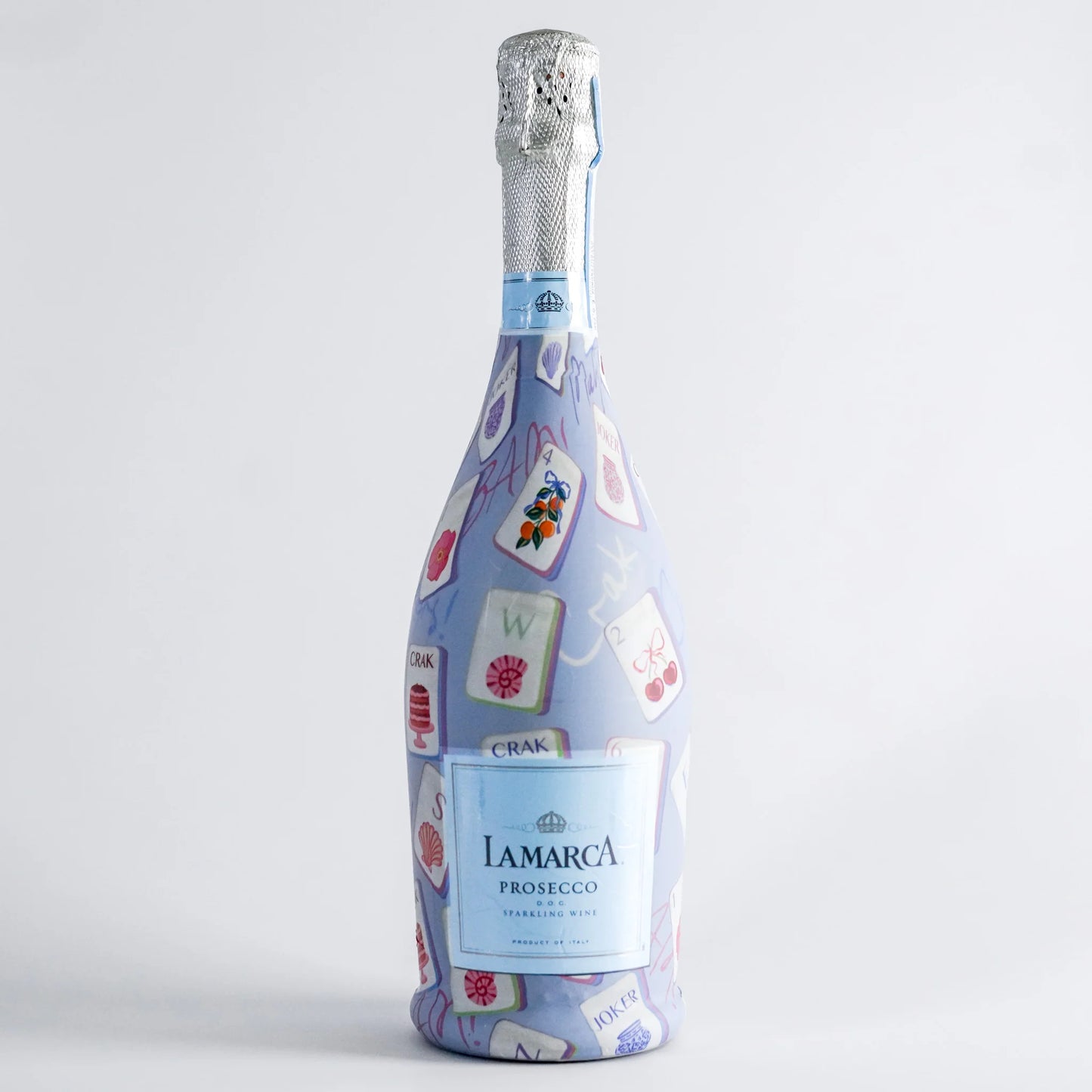 Pastel Blue Mahjong Tiles - Prosecco Collection | Beau Bottle Wraps