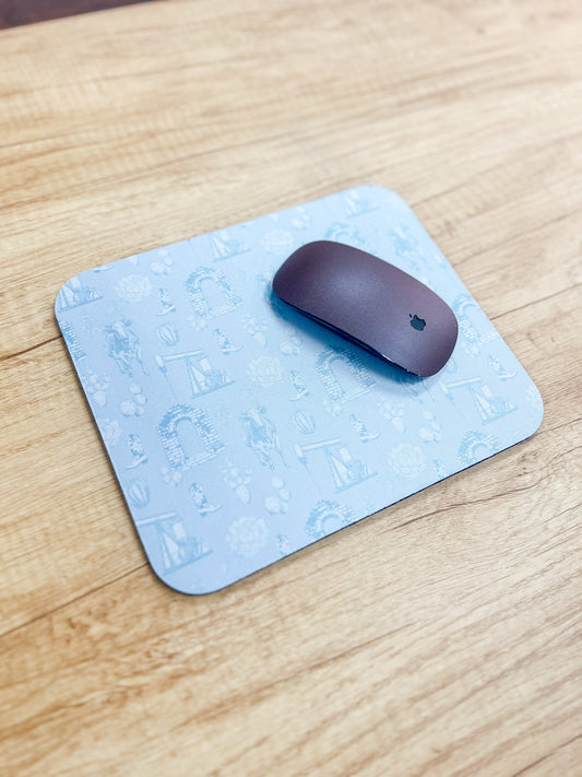 Blue Graham Toile Mousepad | AOS Original