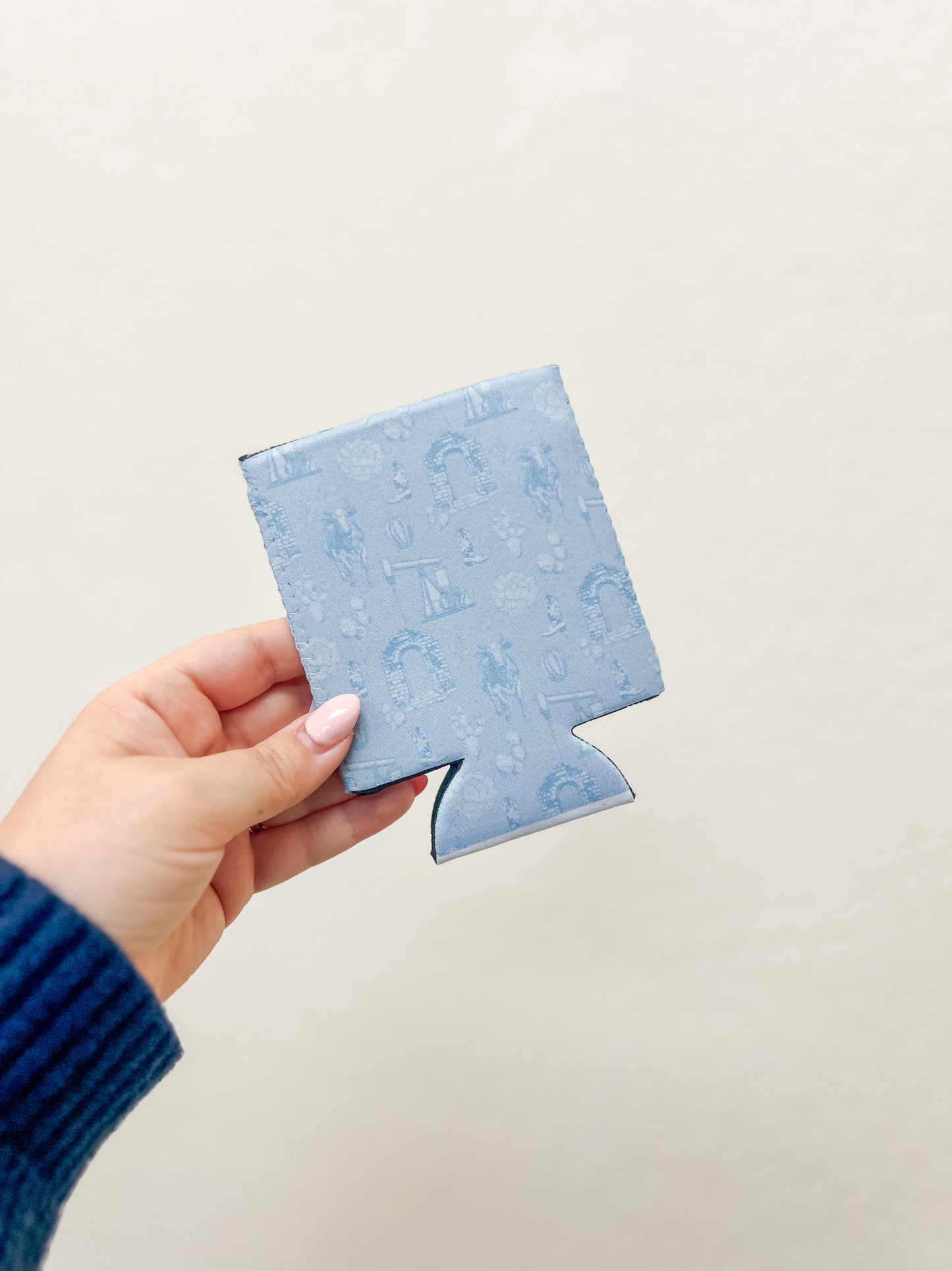 Graham Toile Blue & White Can Koozie
