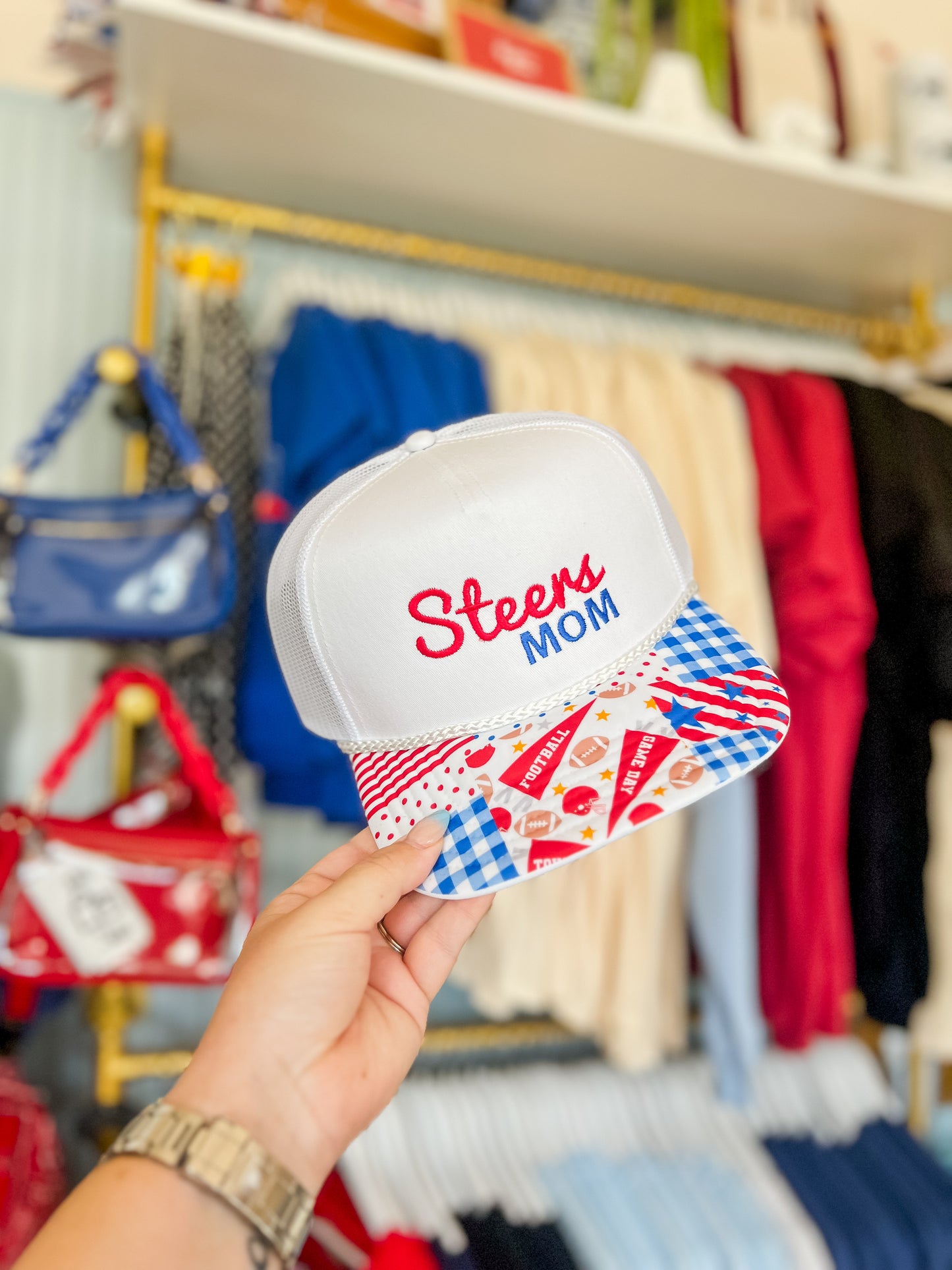 Steers Mom Football Trucker Hat