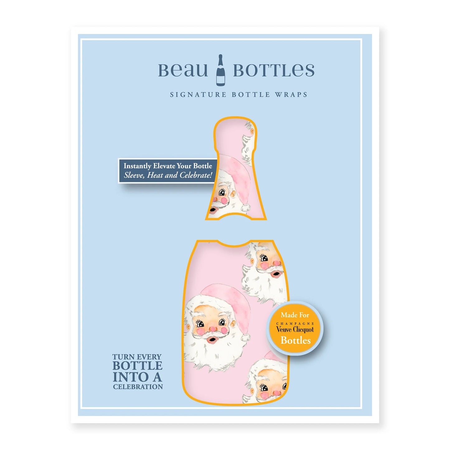 Beau Bottles Limited Edition Watercolor Pink Santa - Made For Veuve