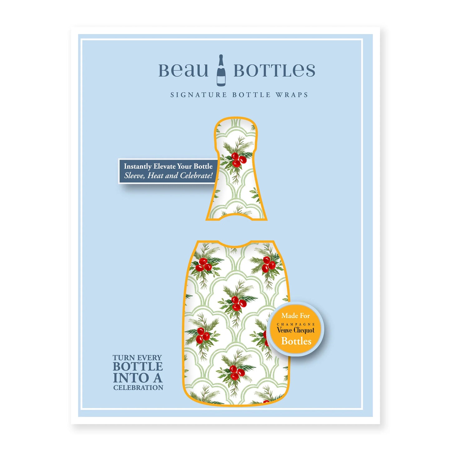 Beau Bottles Limited Edition Scalloped Christmas Berries - Made For Veuve