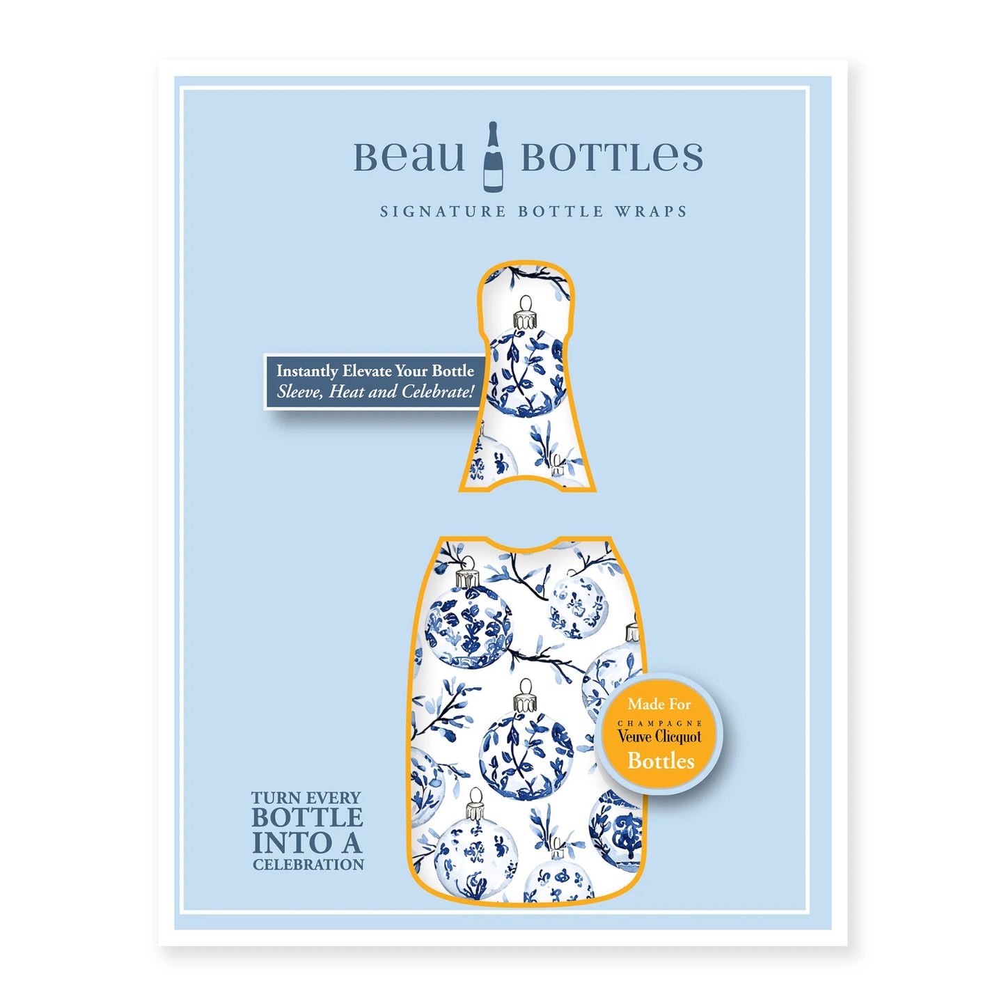 Beau Bottles Limited Edition Blue Ornaments - Made For Veuve