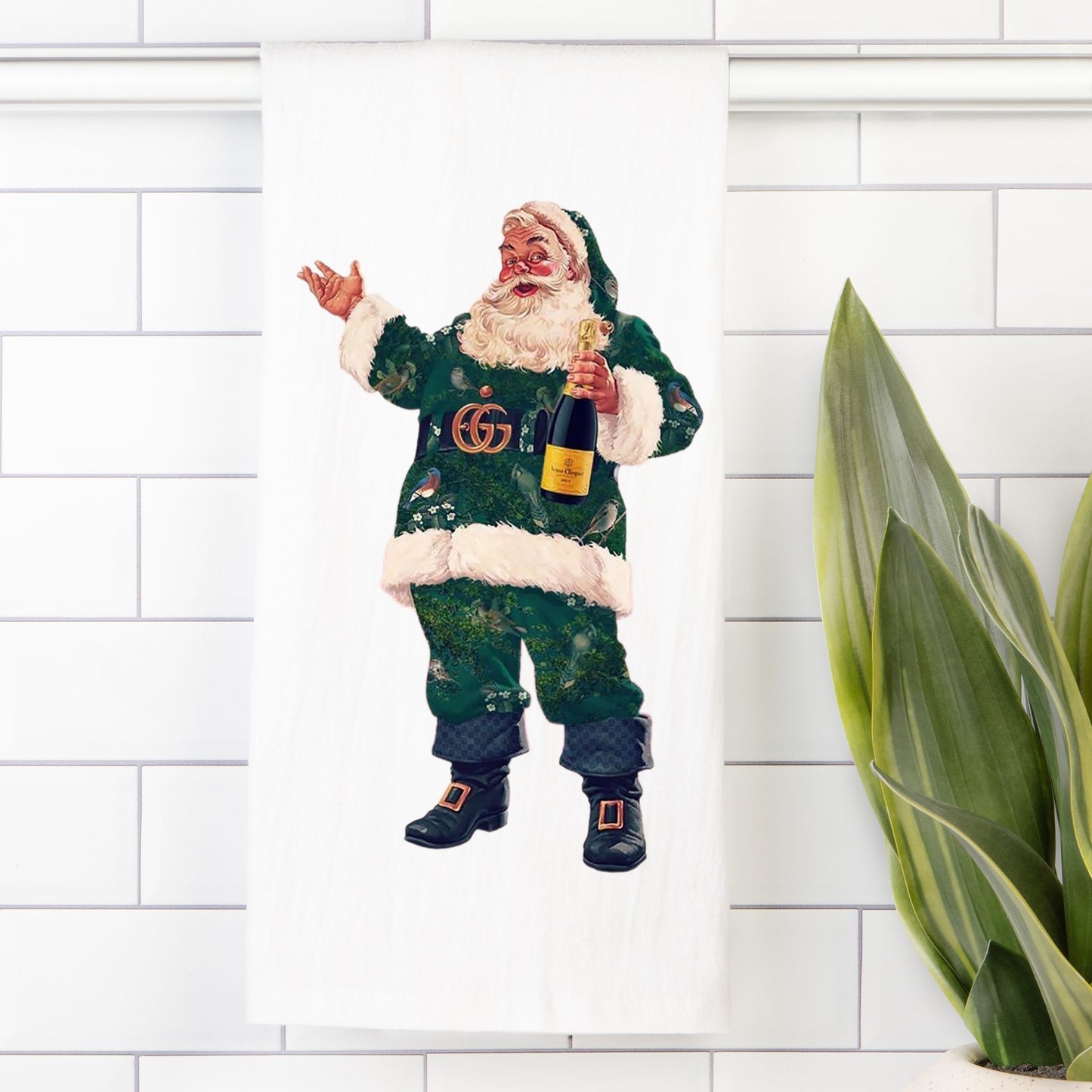 Boujee Santa Tea Towel