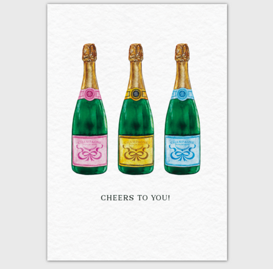 Cheers to You Champagne Watercolor Greeting Card | 4x6" Card