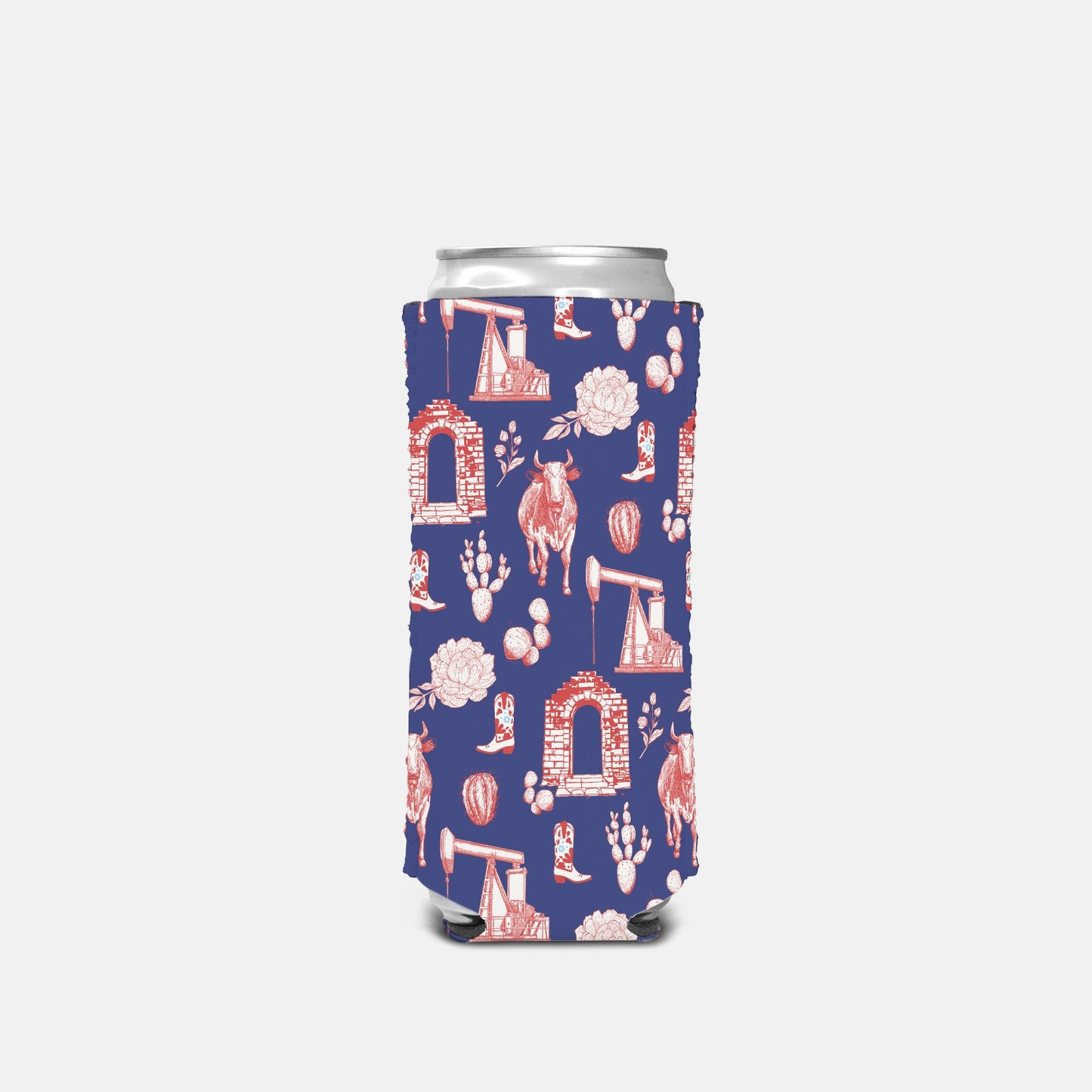 Graham Toile RWB Slim Can Koozie
