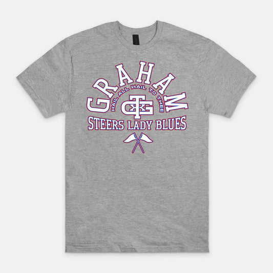 GTX Monogram Tee | Heathered Gray | Steers & Lady Blues Game Day Tee