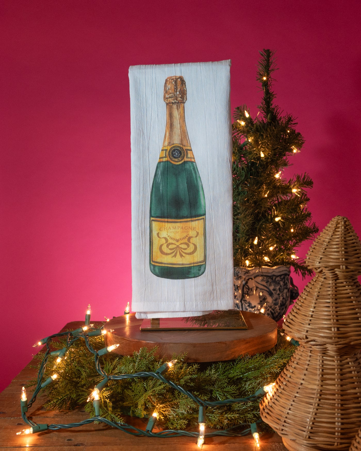 Champagne Tea Towel (Orange)