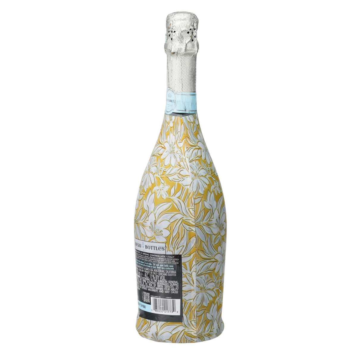 Grandmillennial Gold Flower Prosecco Bottle Wrap