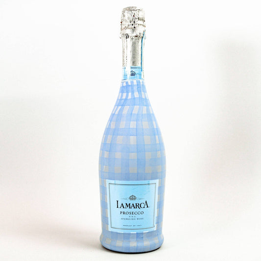 Beau Bottles Powder Blue Picnic Gingham- Prosecco Collection