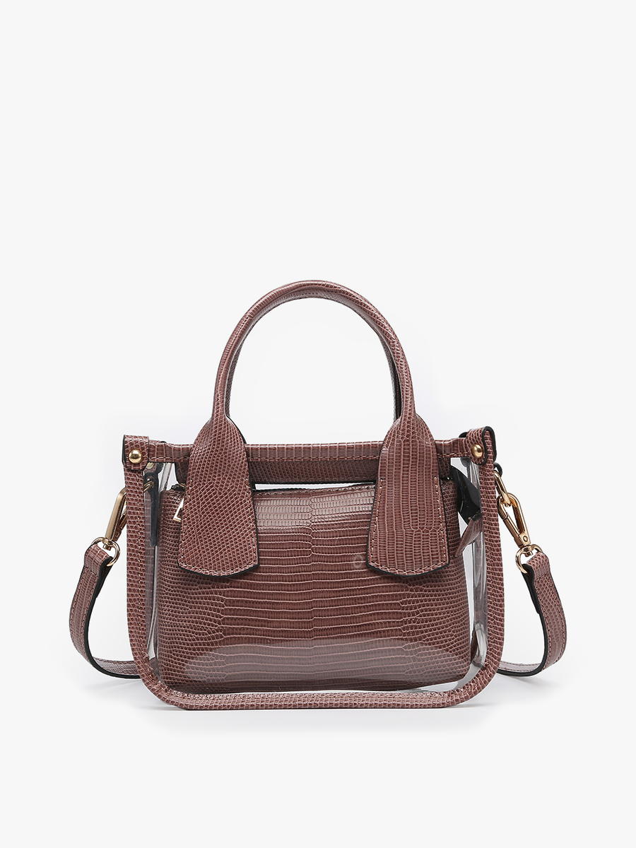 Taupe Stacey Clear Satchel Bag – Removable Inner Bag