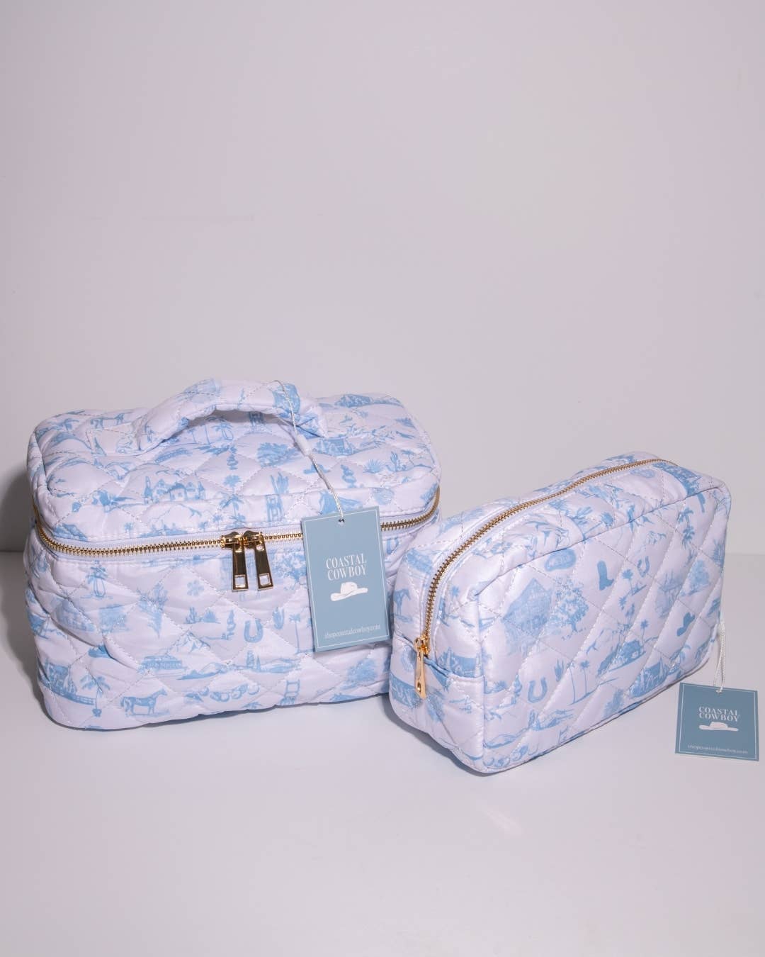 Country & Coastal Toile Makeup Travel Bag