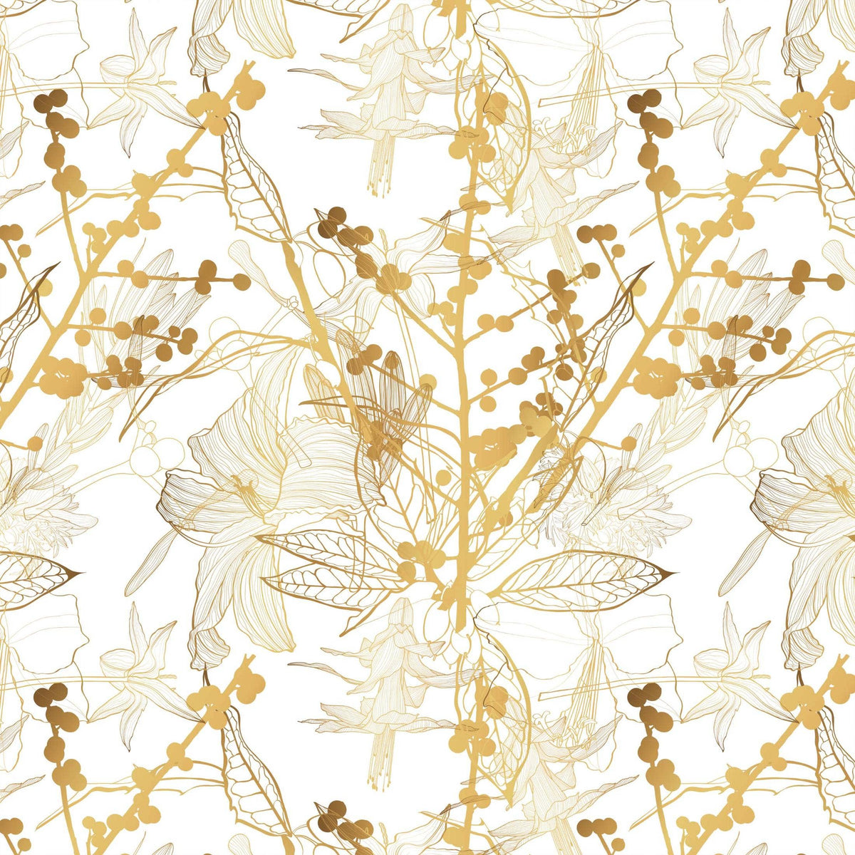 Clear Golden Botanical Champagne Bottle Wrap