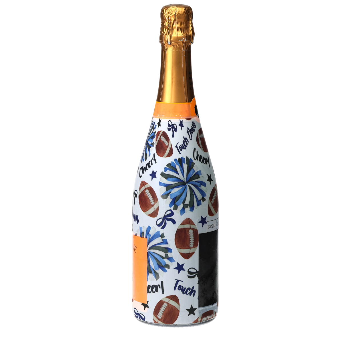 Royal Blue & White Game Day Champagne Bottle Wrap