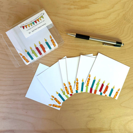 Birthday Candles Cute Little 3x3 Pint Size Notes