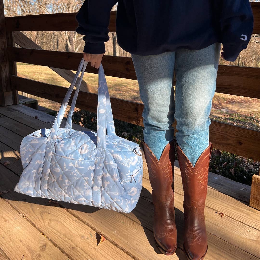 Toile Coastal Cowboy Duffle Bag