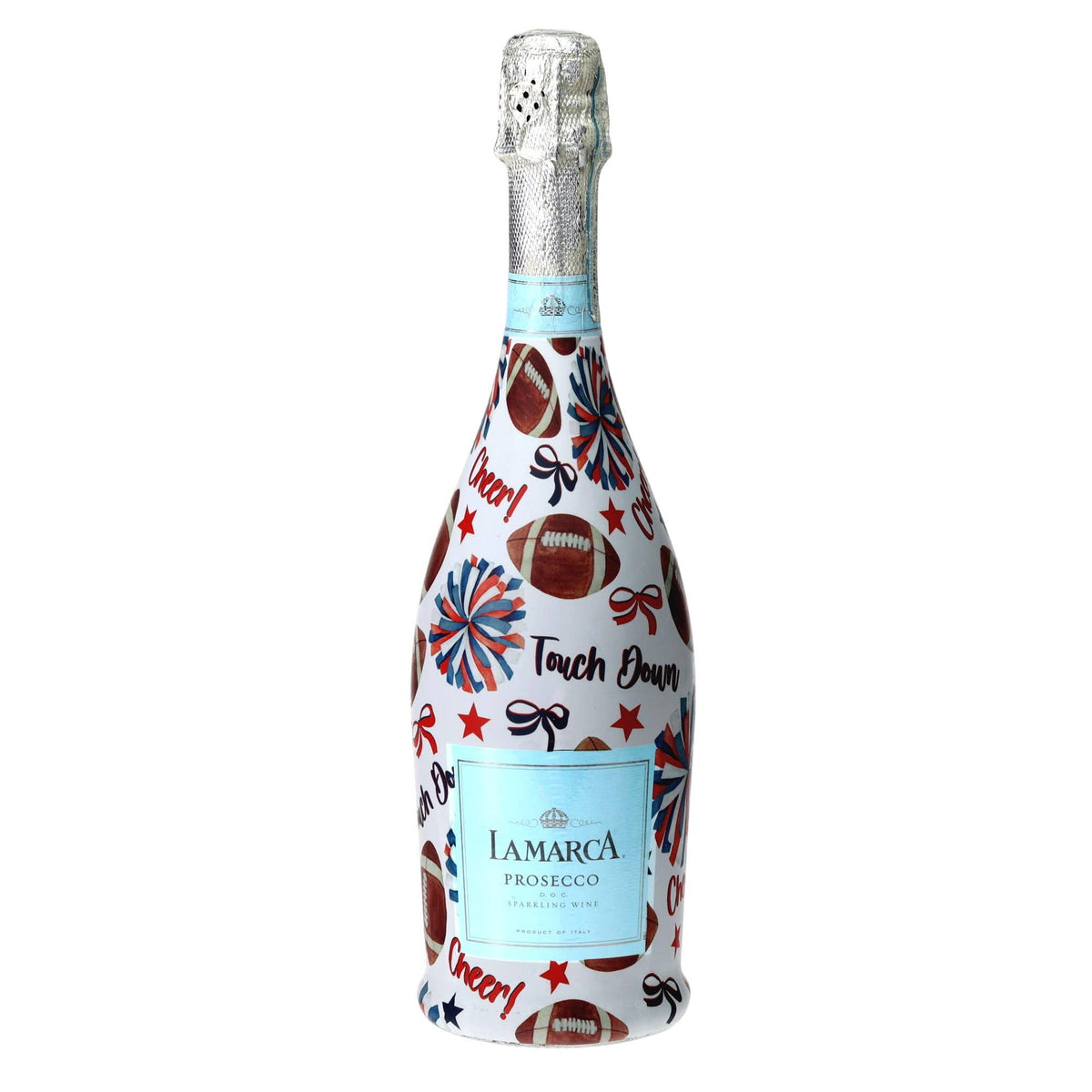 Red & Navy Game Day Prosecco Bottle Wrap