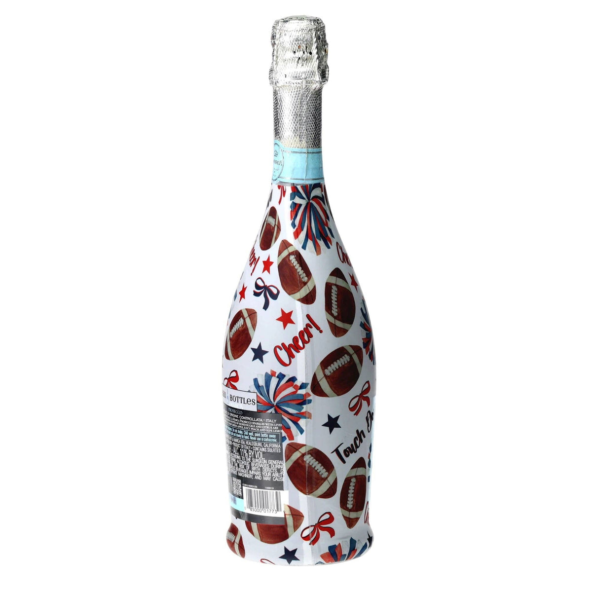 Red & Navy Game Day Prosecco Bottle Wrap