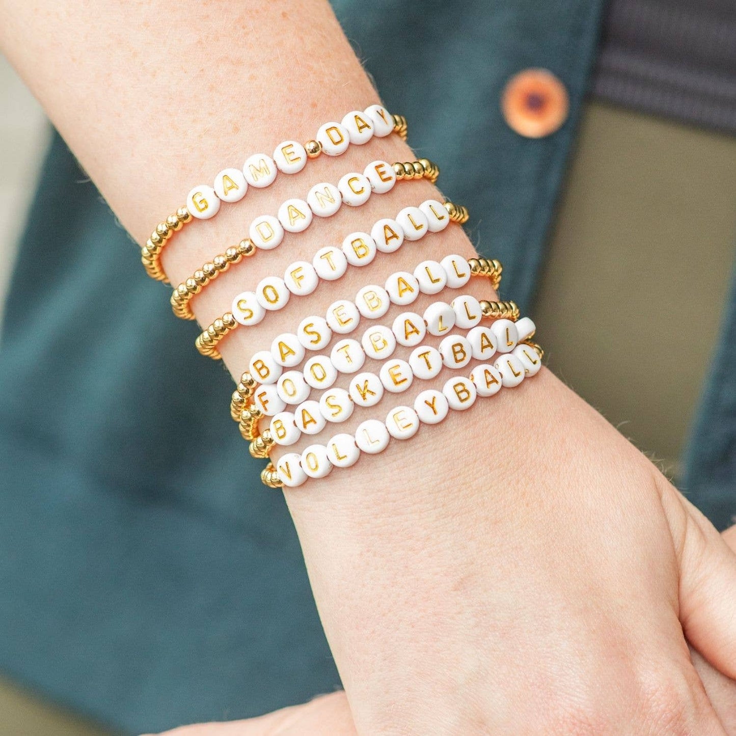 Basketball Beaded Bracelet