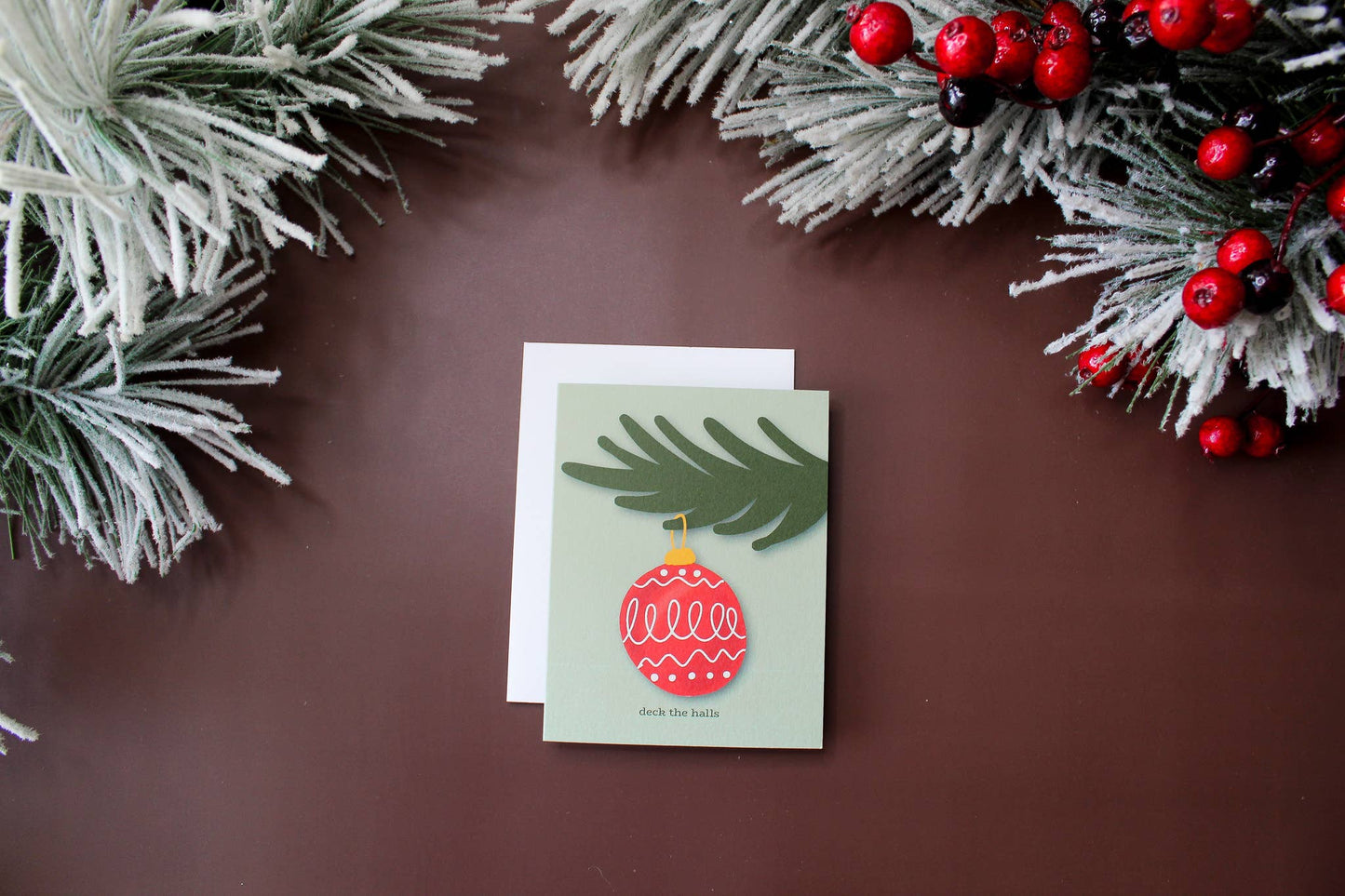 Deck the Halls Vintage Christmas Holiday Greeting Card