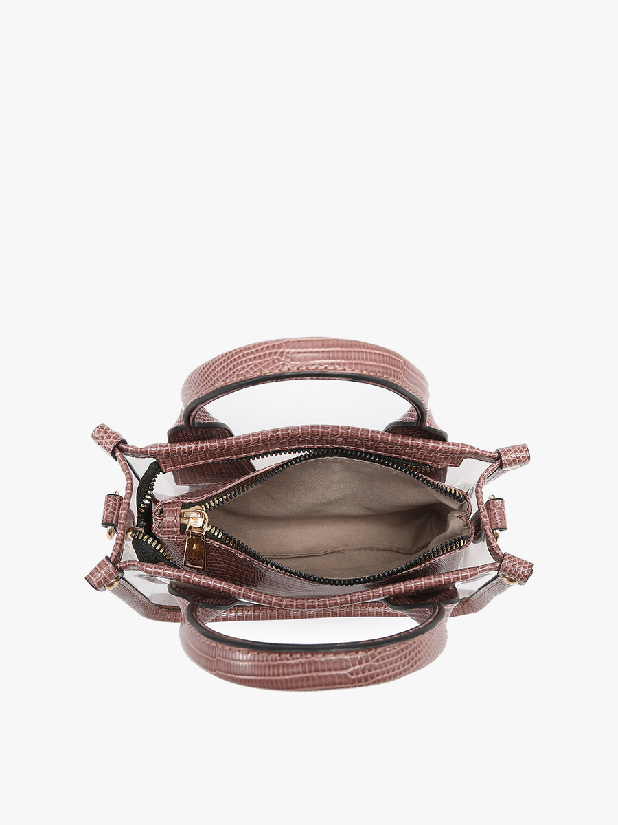 Taupe Stacey Clear Satchel Bag – Removable Inner Bag