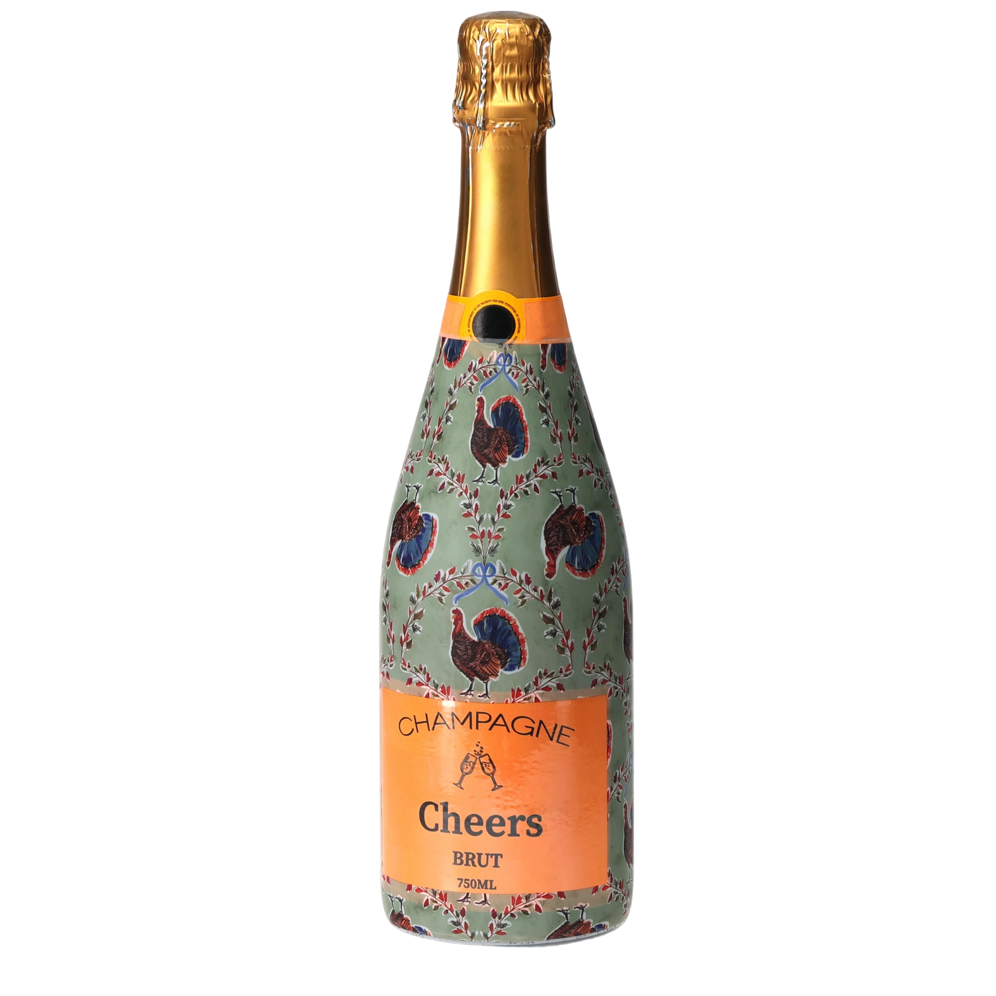Autumn Turkey Trellis Champagne Bottle Wrap