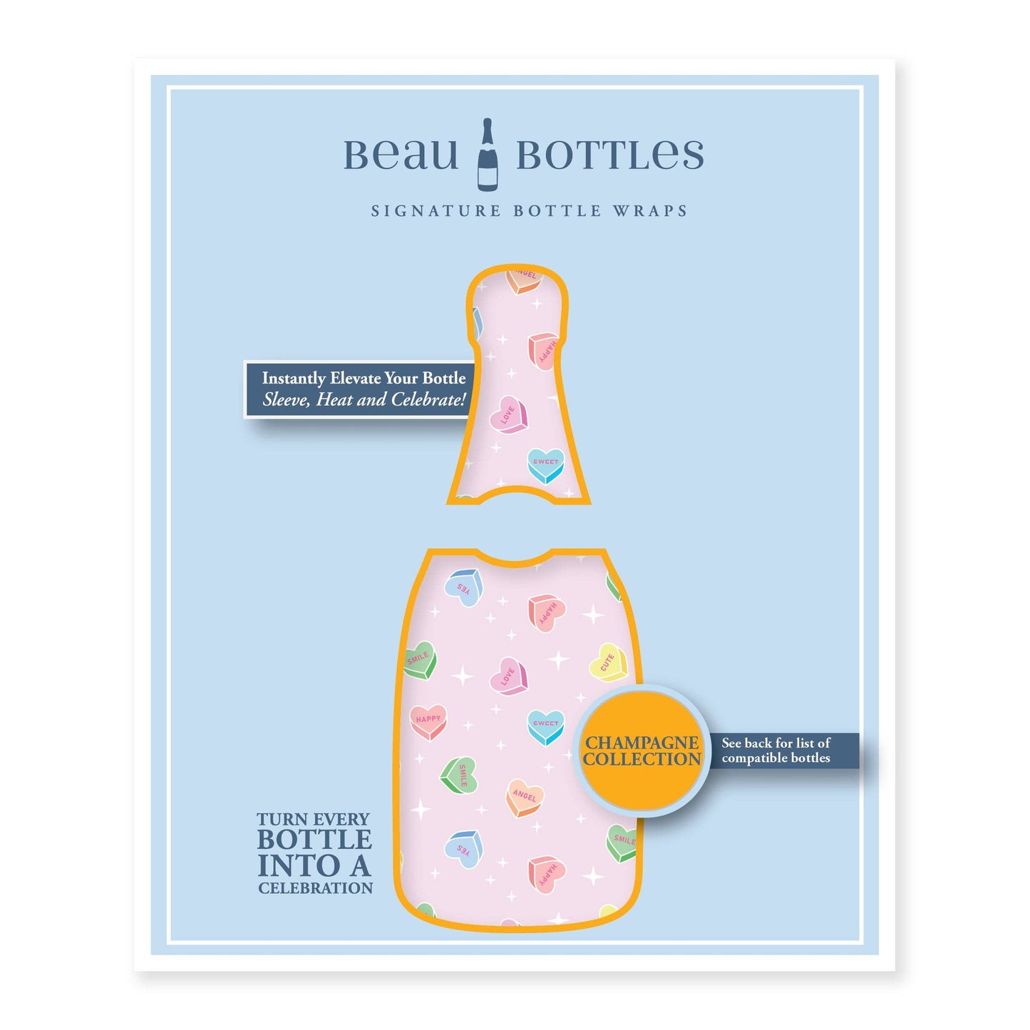 Beau Bottles Limited Edition Conversation Hearts - Champagne Collection