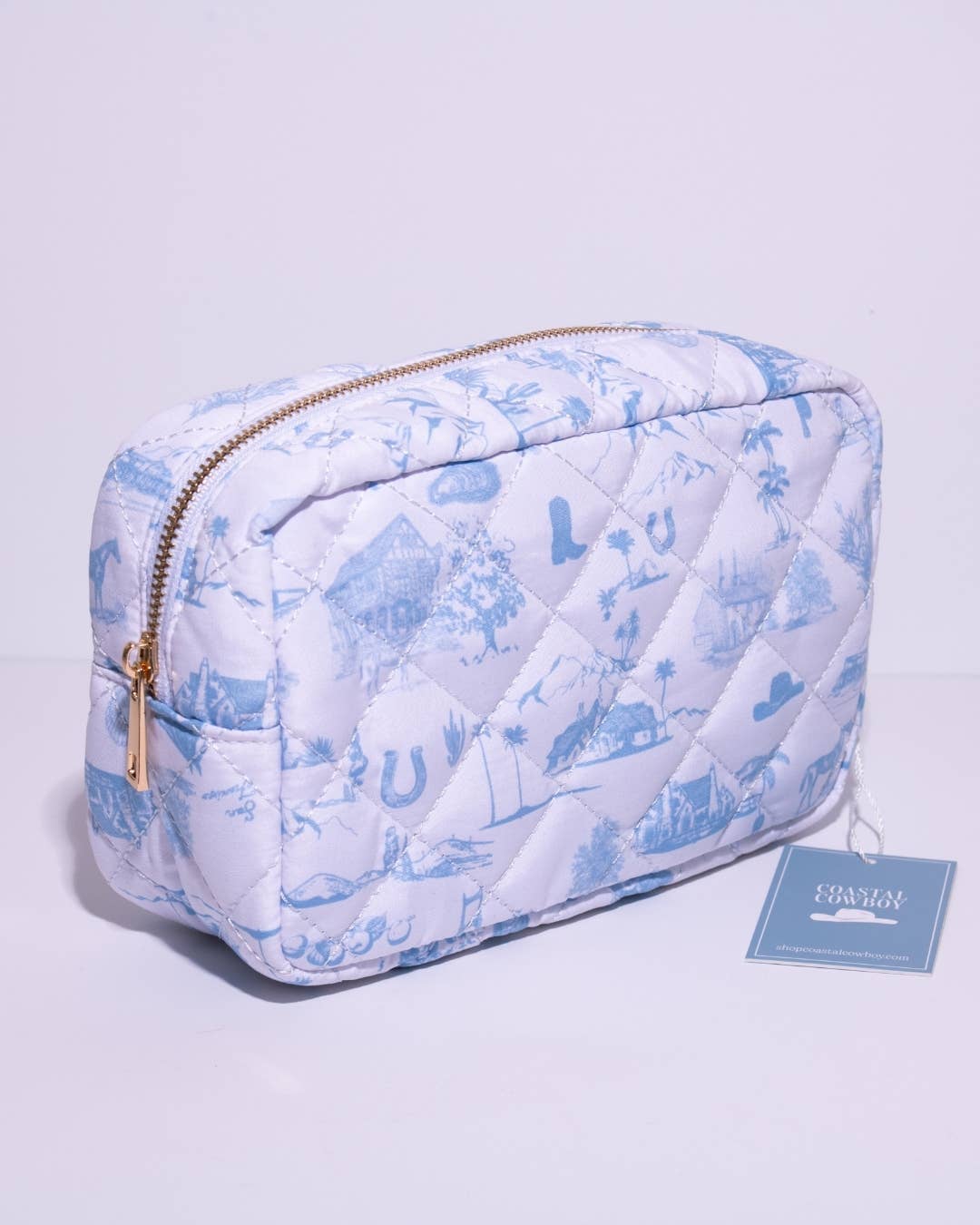 Country & Coastal Toile Makeup Travel Bag