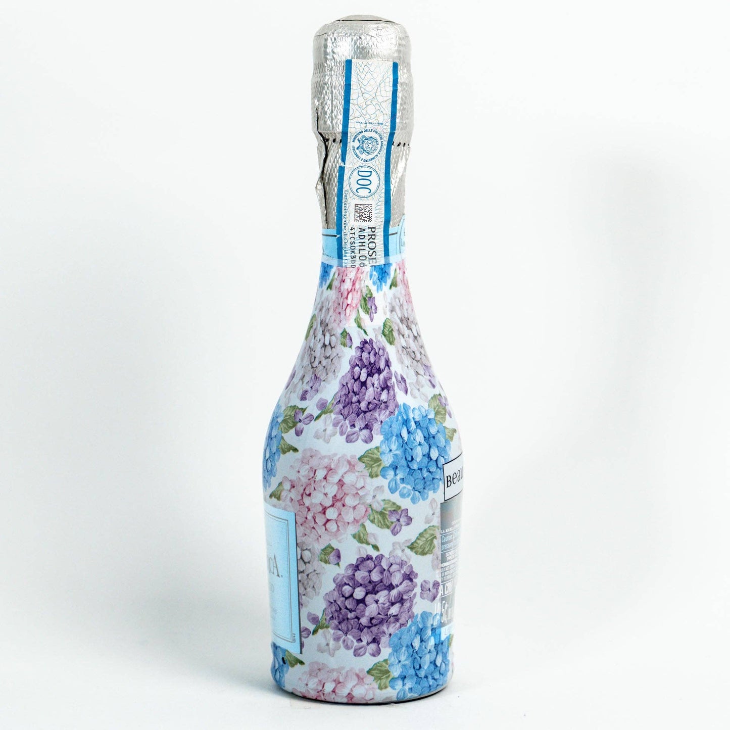 Beau Bottles Blue and Blush Hydrangeas- MINI Prosecco Collection - Set of Six Wraps