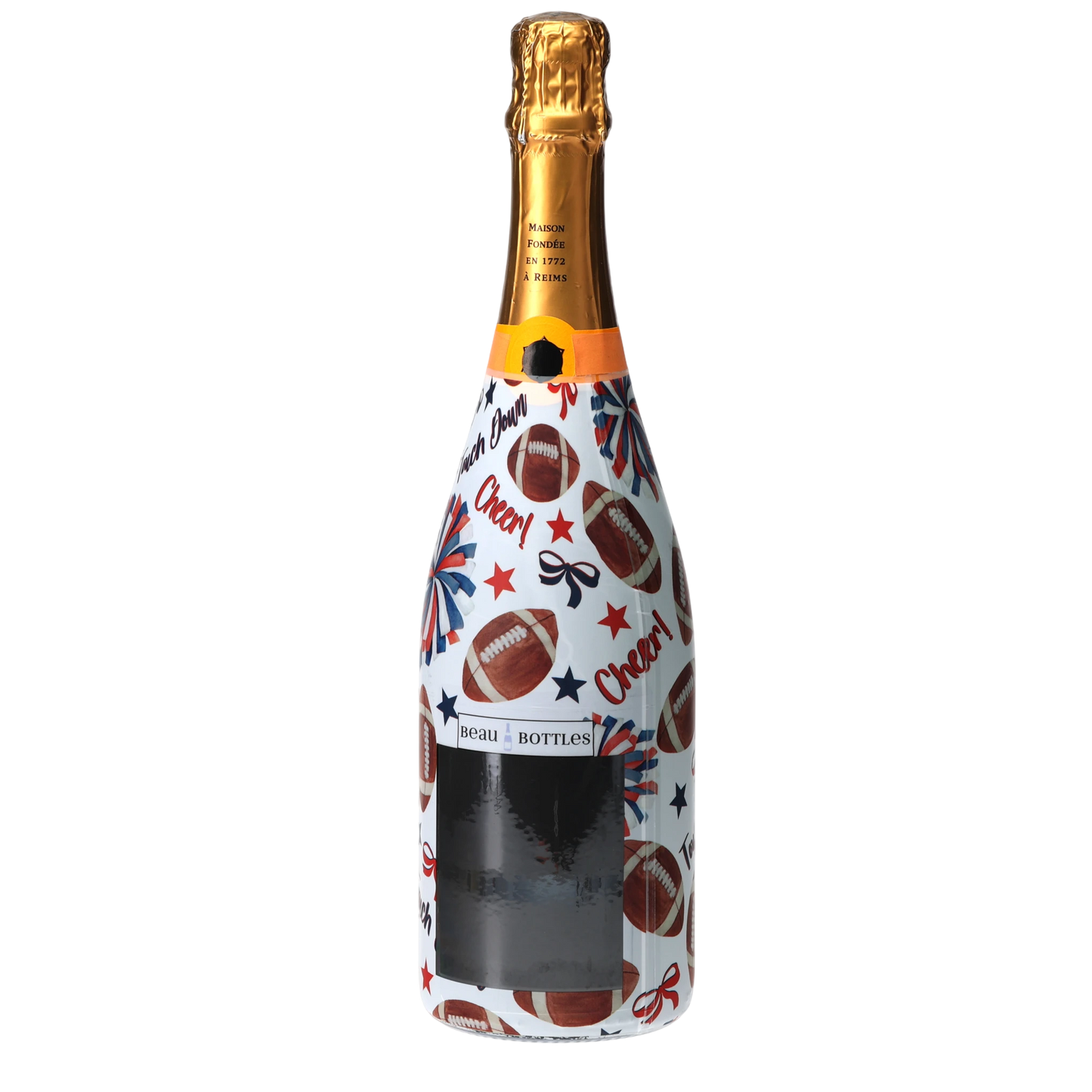 Red & Navy Game Day Champagne Bottle Wrap