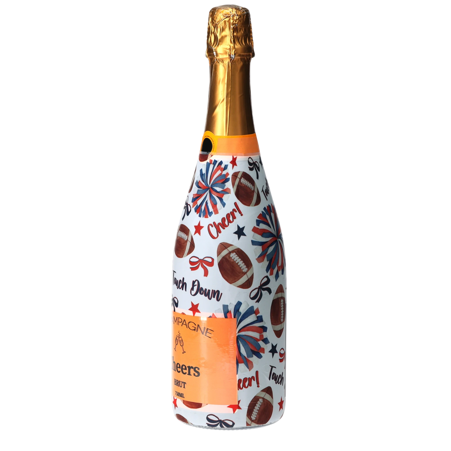Red & Navy Game Day Champagne Bottle Wrap