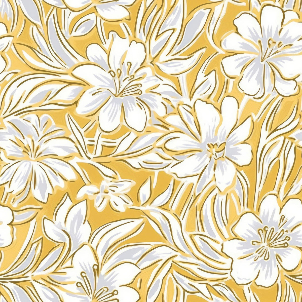 Grandmillennial Gold Flower Champagne Bottle Wrap
