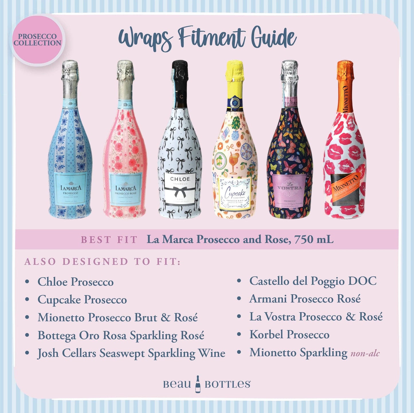 Grandmillennial Gold Flower Prosecco Bottle Wrap