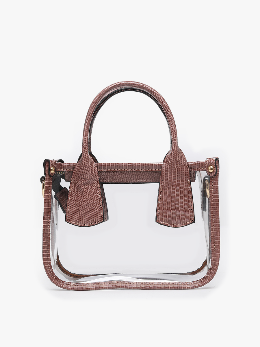 Taupe Stacey Clear Satchel Bag – Removable Inner Bag
