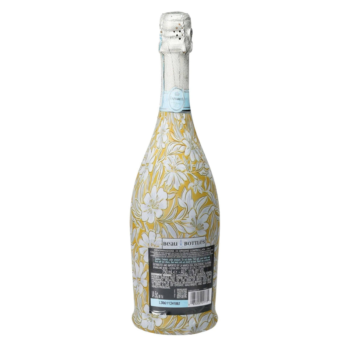 Grandmillennial Gold Flower Prosecco Bottle Wrap