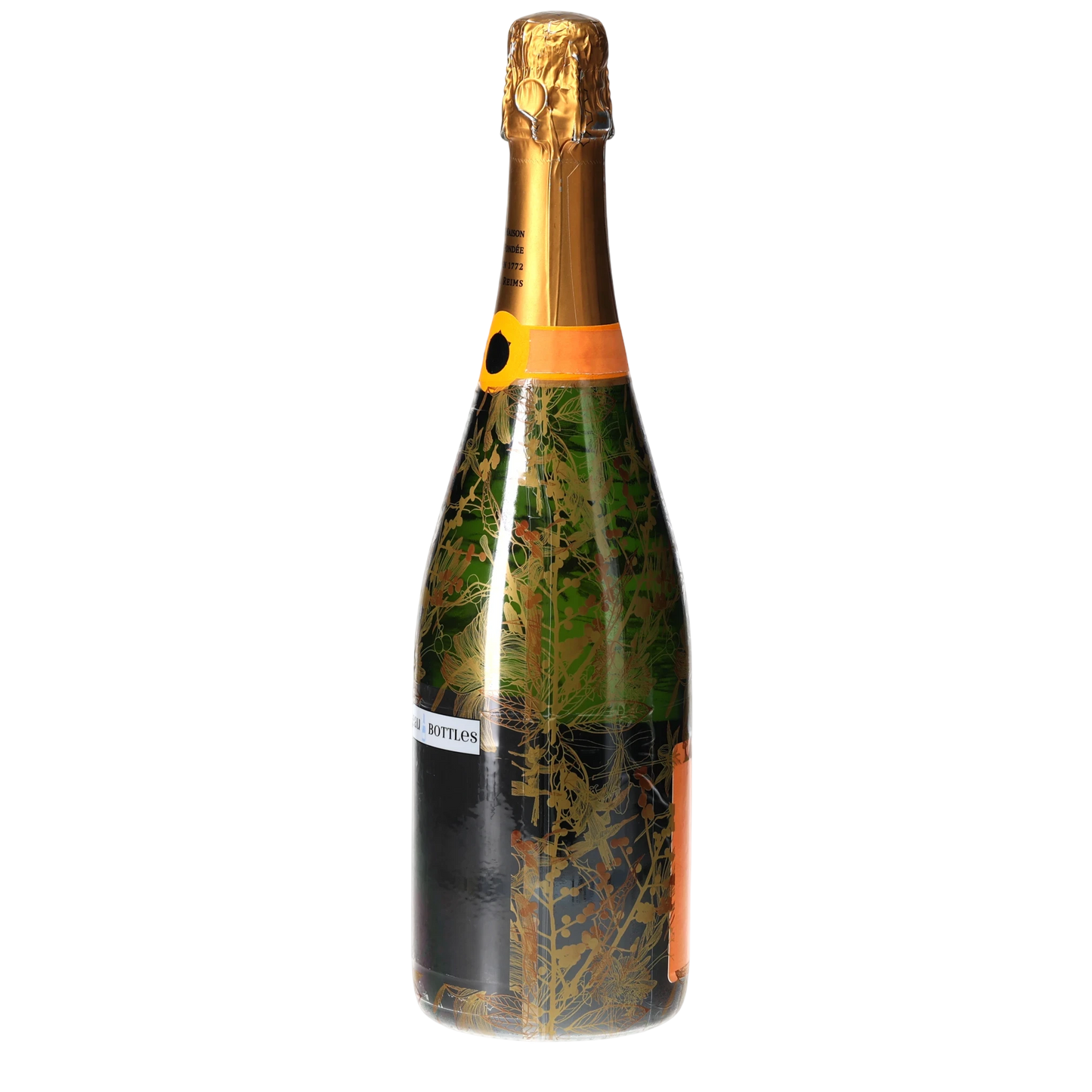 Clear Golden Botanical Champagne Bottle Wrap