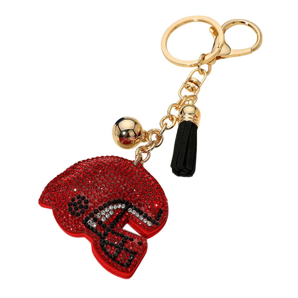 Bling Studded Football Helmet Keychain